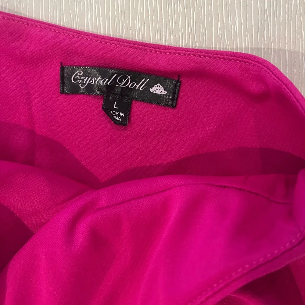 Hot Pink One Shoulder Jumpsuit Large, Party, Vacation, Night Out - Picture 6 of 8